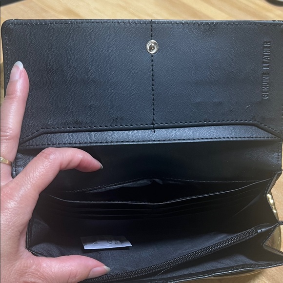 #1532** Vintage Black Genuine Leather Wallet - Picture 5 of 15